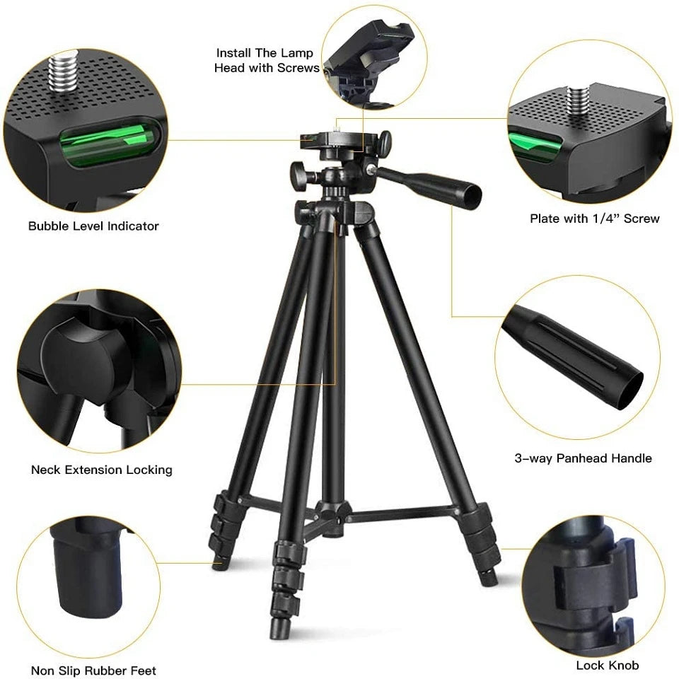 Ultimate Portable Adjustable Phone Tripod Perfect Selfie Stand for YouTube and Live Videos