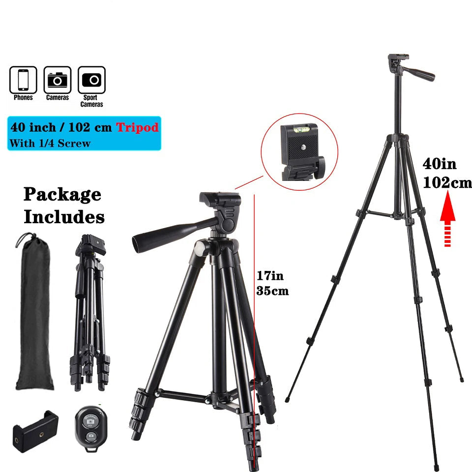 Ultimate Portable Adjustable Phone Tripod Perfect Selfie Stand for YouTube and Live Videos