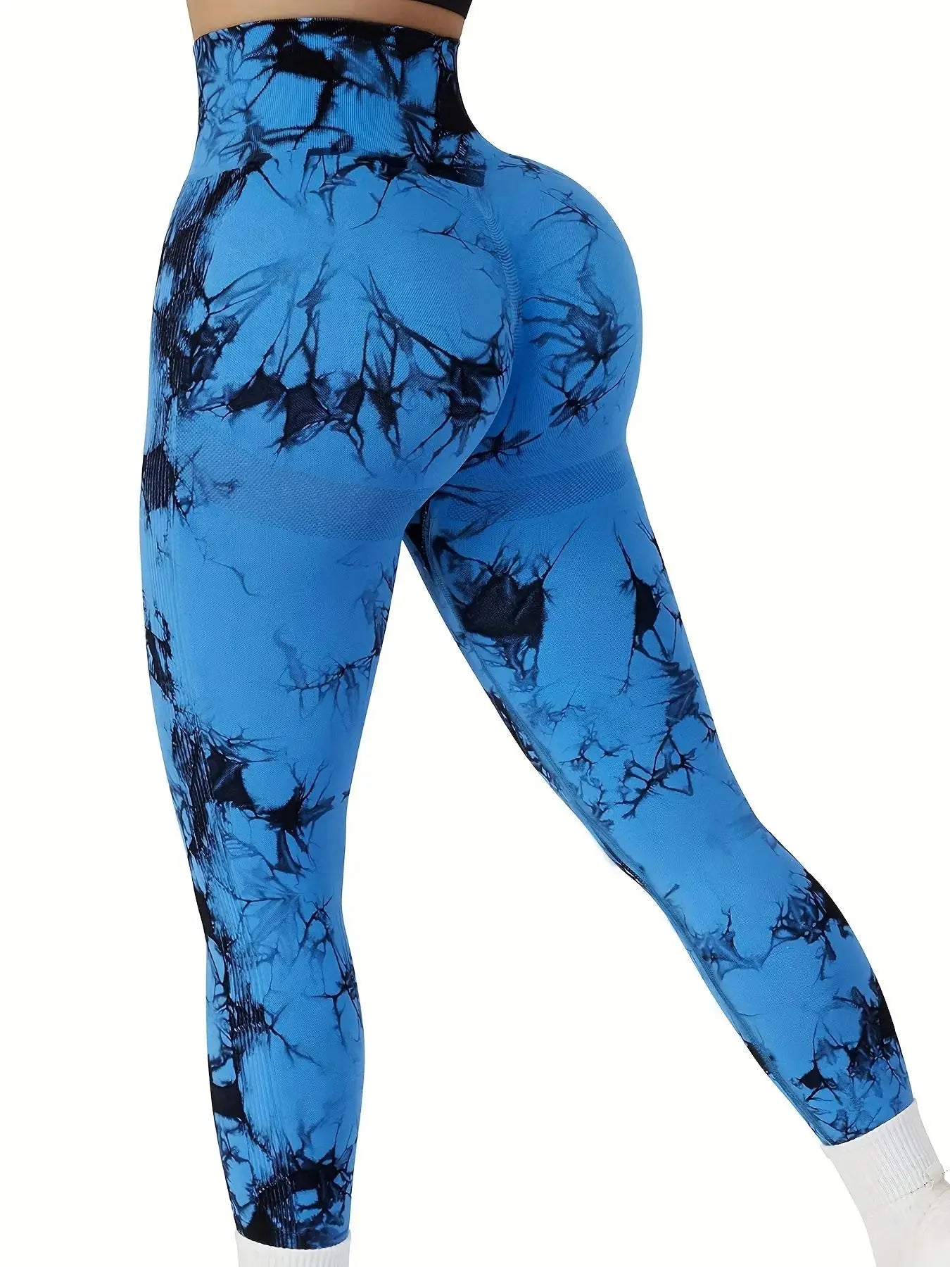 Women's Peach Butt-Shaping Seamless Tie-Dye Workout Leggings