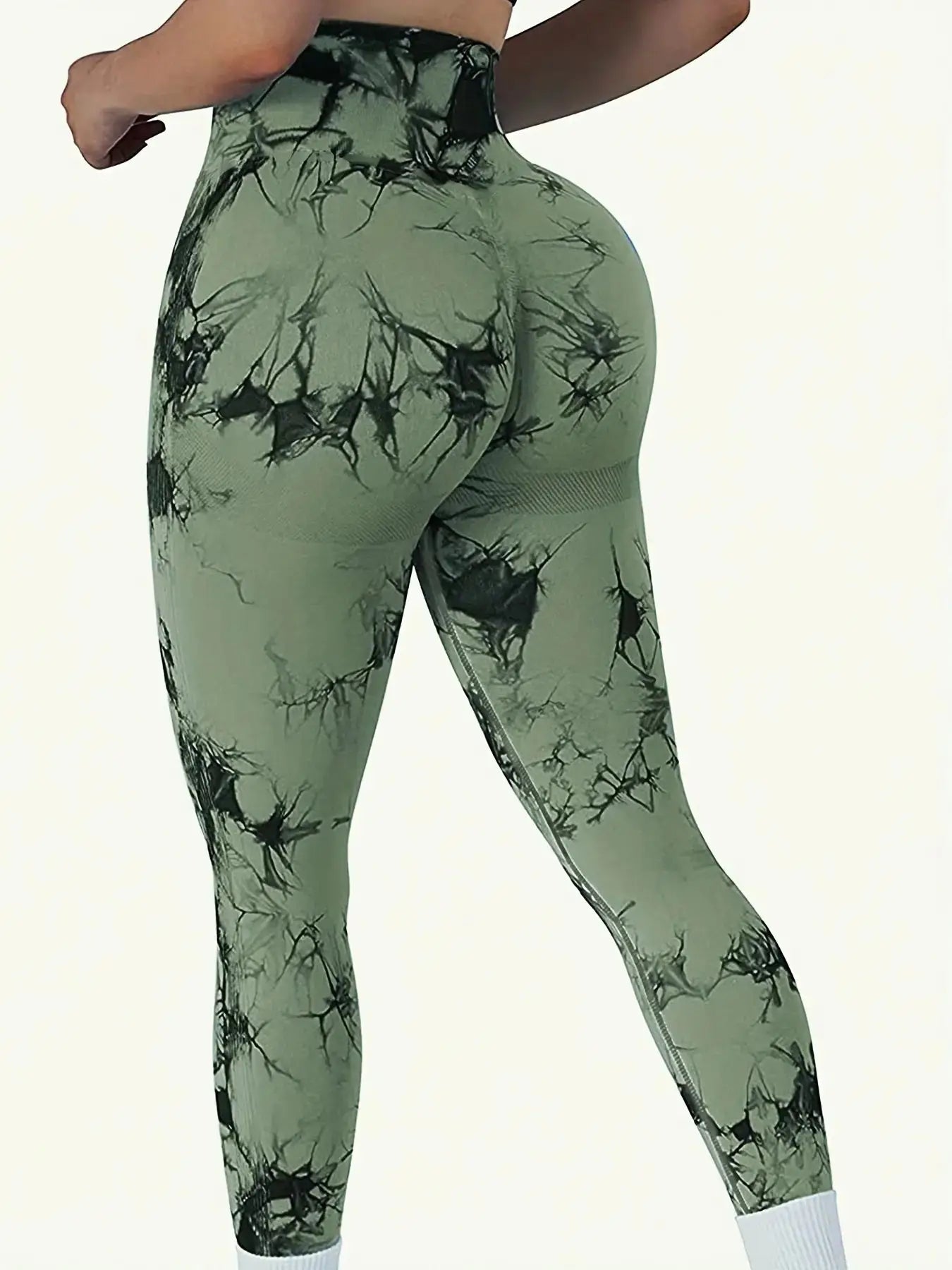 Women's Peach Butt-Shaping Seamless Tie-Dye Workout Leggings