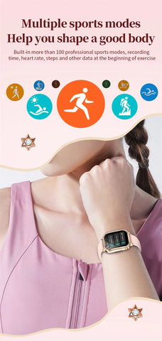 Stylish Waterproof Smartwatch for Women Fitness Tracker & Bluetooth Call