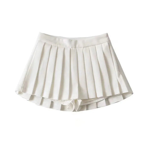 Korean Style Vintage Pleated Mini Skirt