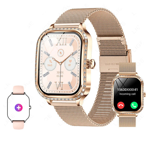 Stylish Waterproof Smartwatch for Women Fitness Tracker & Bluetooth Call