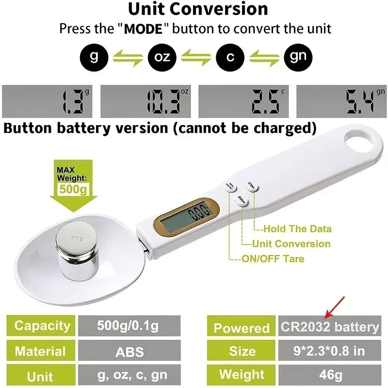 Mini LCD Food Scale 500g Digital Measuring Tool for Flour, Milk, and Coffee