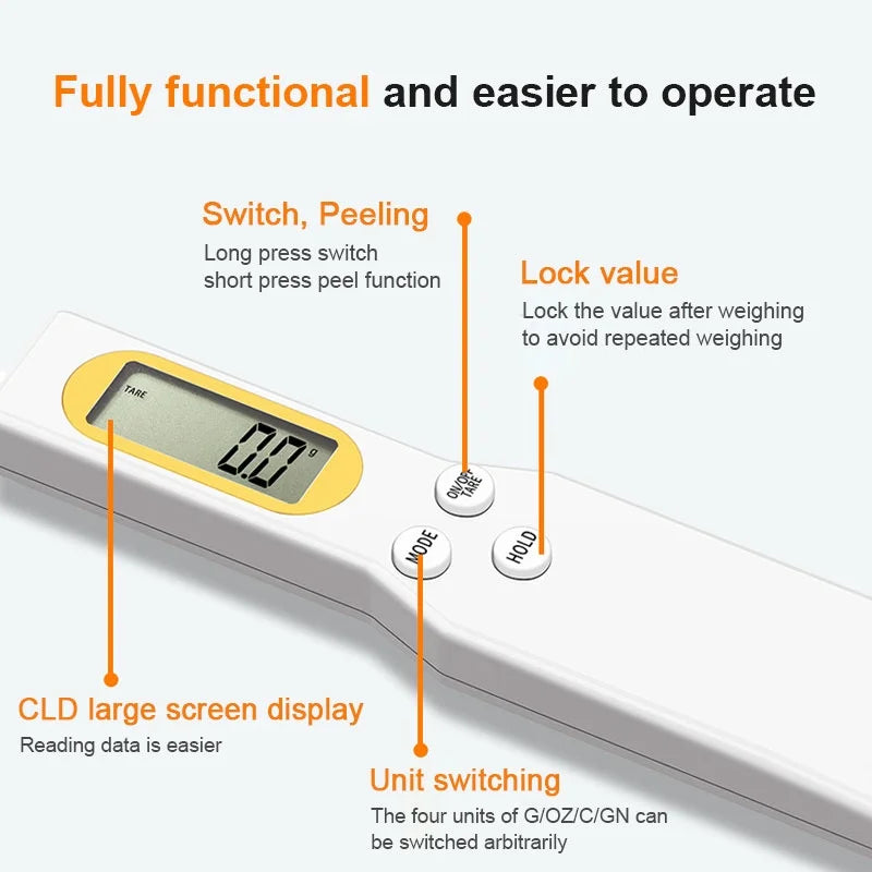 Mini LCD Food Scale 500g Digital Measuring Tool for Flour, Milk, and Coffee