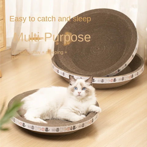 Durable and Entertaining 1pc Corrugated Paper Cat Scratching Pad and Toy Set