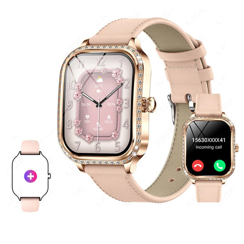 Stylish Waterproof Smartwatch for Women Fitness Tracker & Bluetooth Call