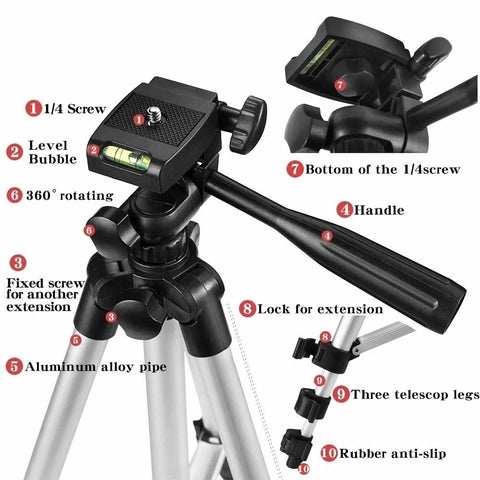 Ultimate Portable Adjustable Phone Tripod Perfect Selfie Stand for YouTube and Live Videos