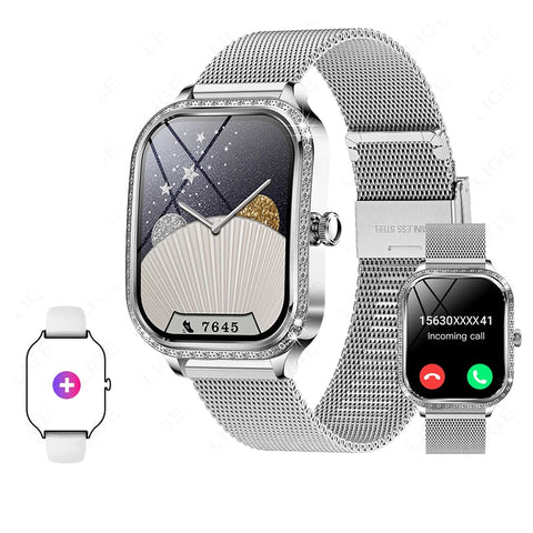 Stylish Waterproof Smartwatch for Women Fitness Tracker & Bluetooth Call