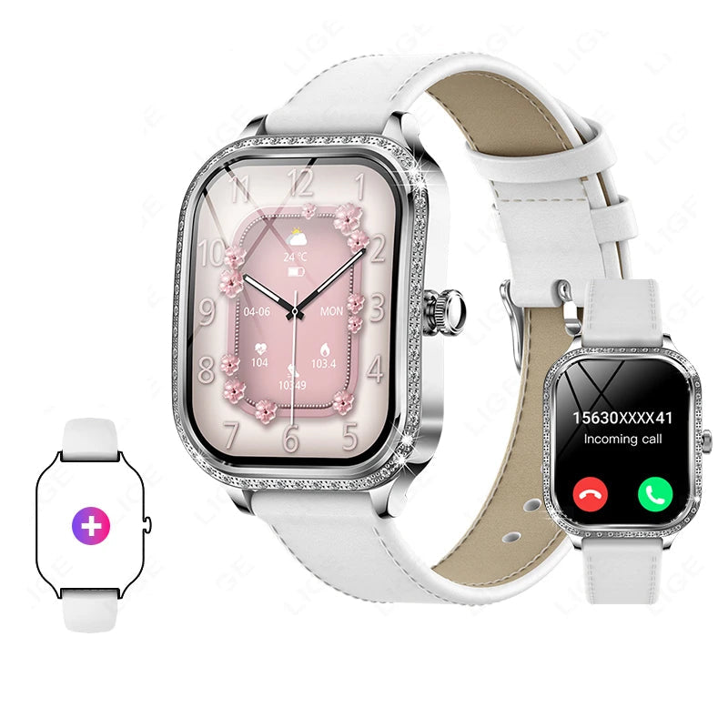 Stylish Waterproof Smartwatch for Women Fitness Tracker & Bluetooth Call