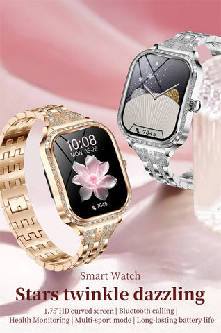 Stylish Waterproof Smartwatch for Women Fitness Tracker & Bluetooth Call