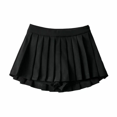 Korean Style Vintage Pleated Mini Skirt