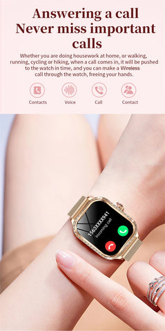 Stylish Waterproof Smartwatch for Women Fitness Tracker & Bluetooth Call