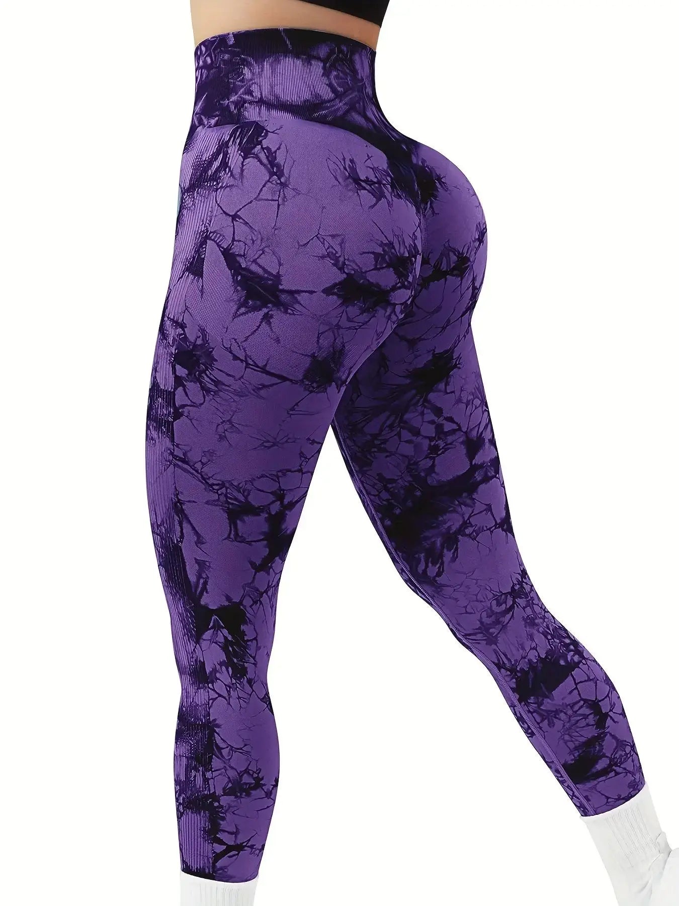 Women's Peach Butt-Shaping Seamless Tie-Dye Workout Leggings