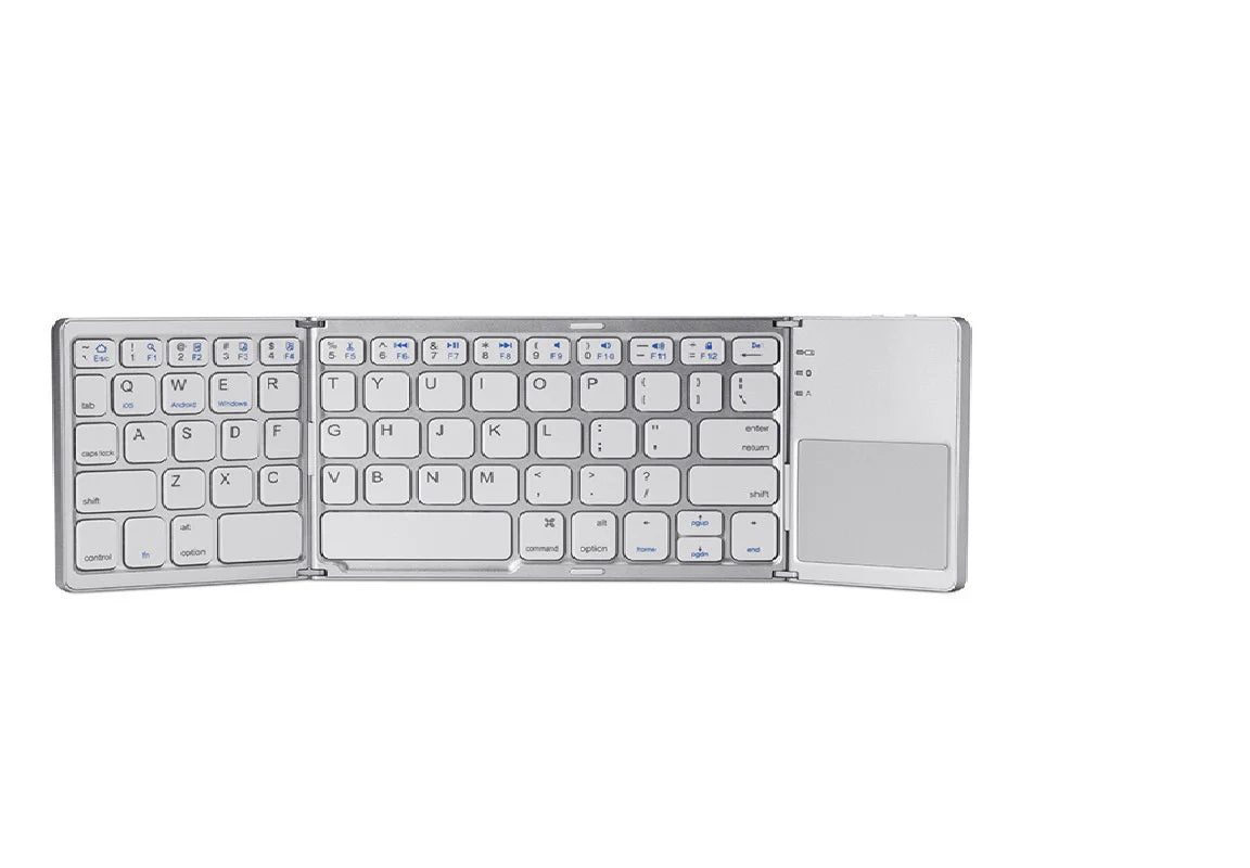 Ultra Slim Foldable Wireless Keyboard with Touchpad - Perfect for Tablets and Laptops