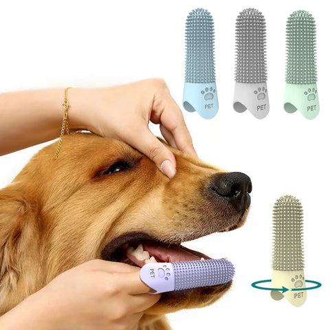 Gentle Tartar Removal Pet Silicone Finger Toothbrushes for Healthy Teeth