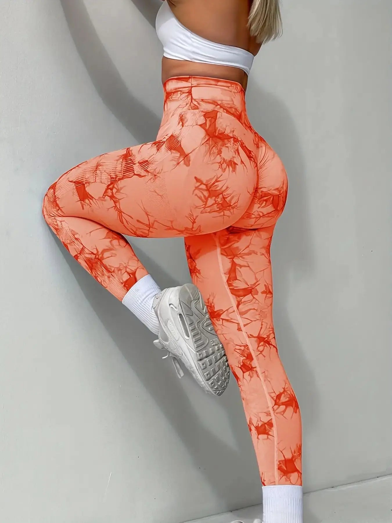 Women's Peach Butt-Shaping Seamless Tie-Dye Workout Leggings