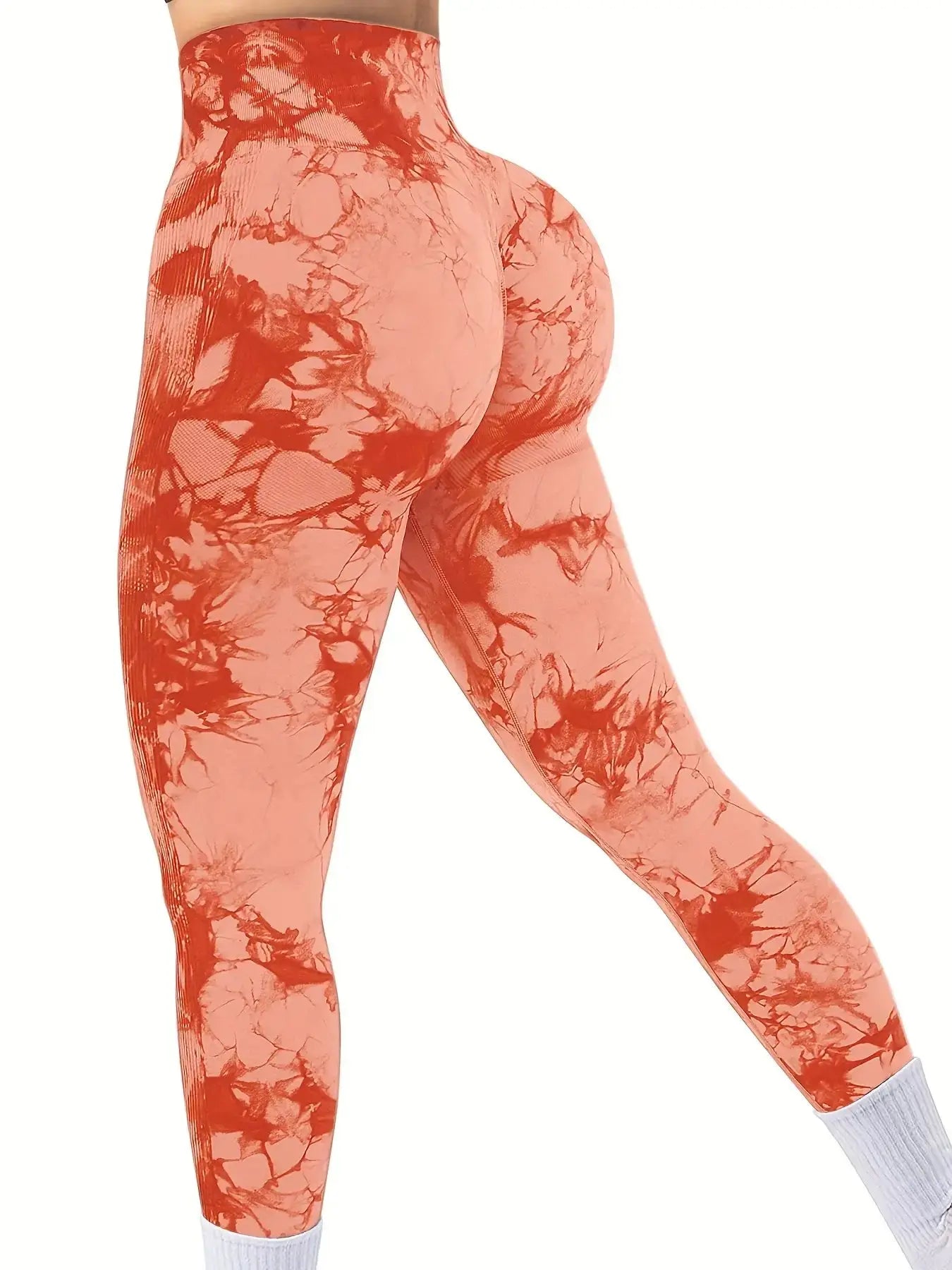 Women's Peach Butt-Shaping Seamless Tie-Dye Workout Leggings