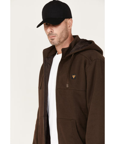 Men's Logo Quilted Hooded Zip Jacket